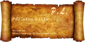 Pápics Lilla névjegykártya