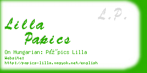 lilla papics business card